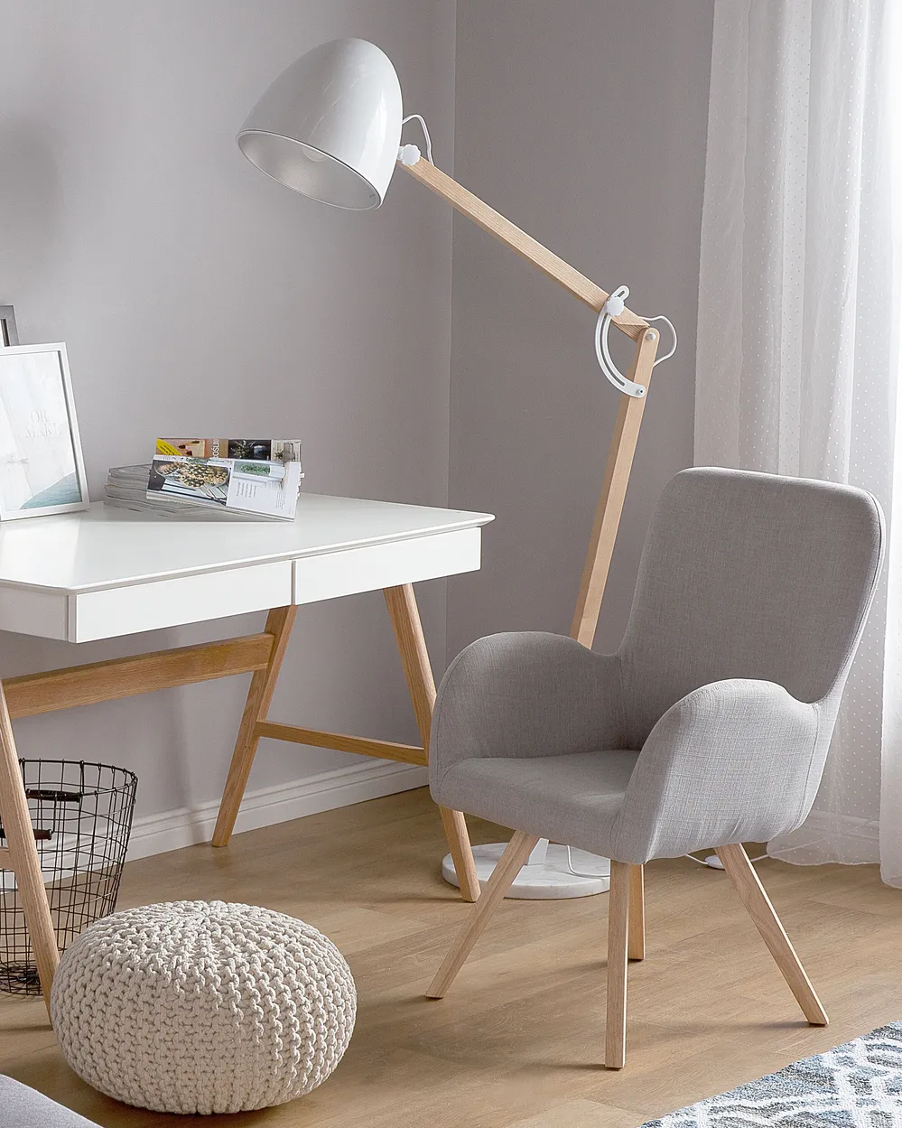 Sessel BJARN Stoff Hellgrau