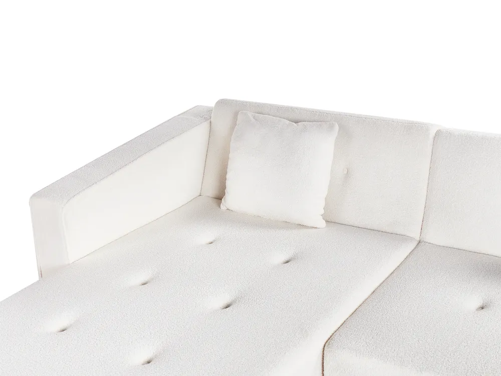 Eckschlafsofa 4-Sitzer VADSO Bouclé Cremeweiß rechtsseitig_959055