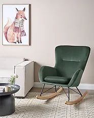 Rocking Chair ELLAN Velvet Dark Green_1182322