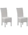 Set of 2 Dining Chairs ANDES Rattan White