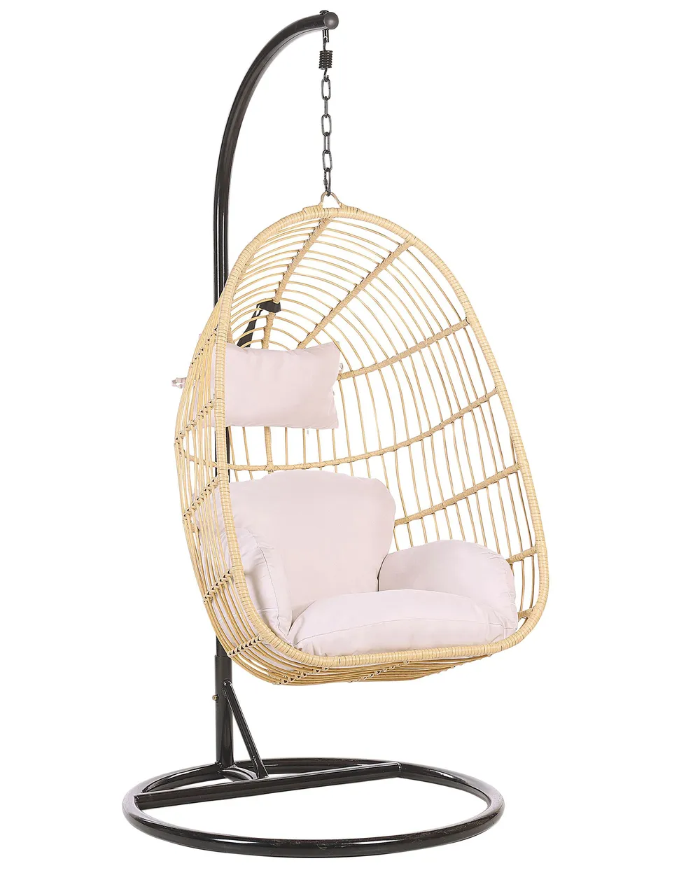 Hängesessel mit Gestell CASOLI Polyrattan Naturfarben