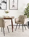 Esszimmerstuhl 2er Set JASMIN Samtstoff Taupe