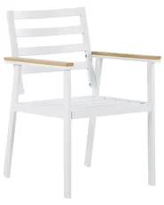 Set mit 4 Stühlen und Sitzkissen CAVOLI Metall Beige_818168