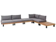Garten Ecksofa mit Tisch 5-Sitzer FRAZZANO modular zertifiziertes Akazienholz Grau_932977
