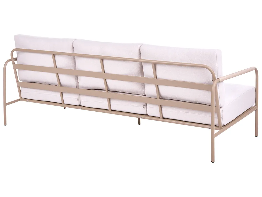 Gartensofa Set 7-Sitzer NUXIS mit Tischen Metall Hellbeige_1083047
