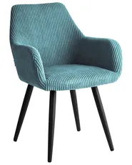 Set of 2 Dining Chairs MORI Corduroy Turquoise_1042104