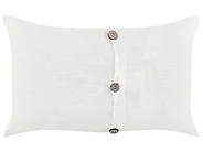 Dekokissen 2er Set BANORI 30 x 50 cm Leinen Weiß Ohne Muster_1183164