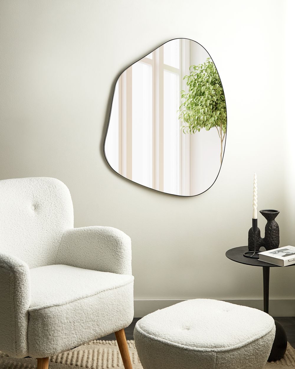 Ogledalo PUTEAUX 70 cm 92 cm Metal Crni