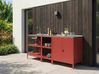 3 Piece Outdoor Kitchen Set with Sink VILAMA Red Metal