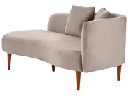 Rechtsseitige Chaiselongue CHAUMONT Samtstoff Taupe_880836