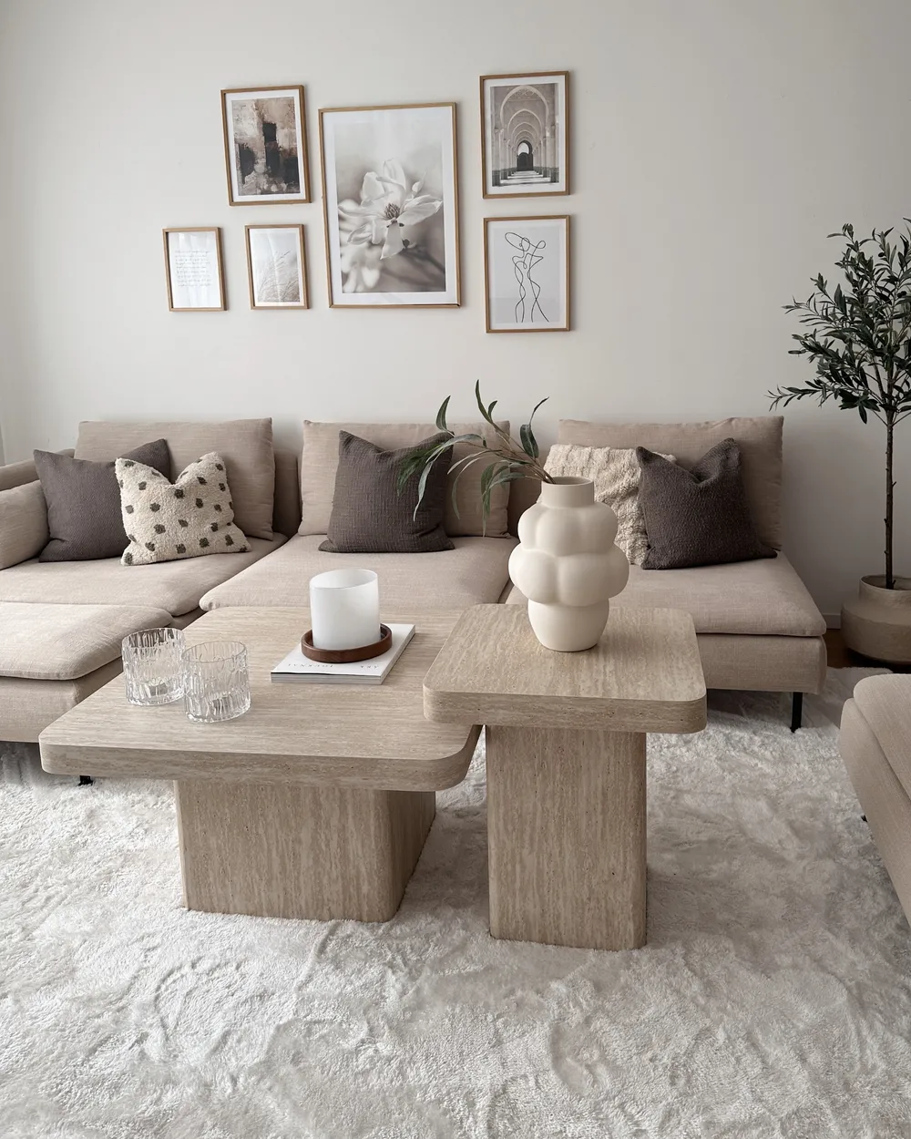 Couchtisch DUSON Travertinoptik