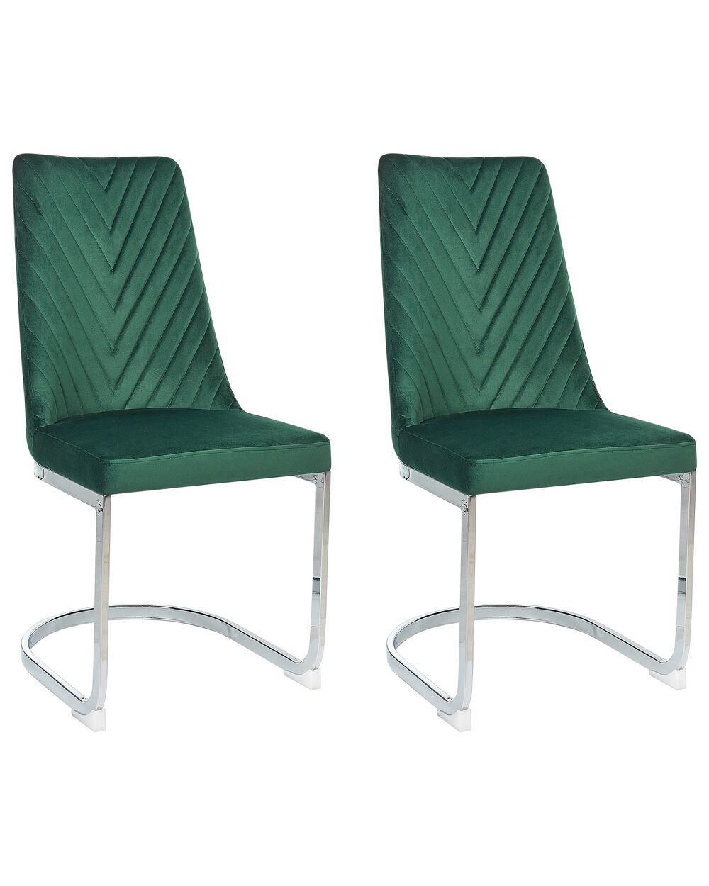 Set van 2 eetkamerstoelen ALTOONA Fluweel Smaragdgroen