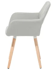 Set of 2 Dining Chairs CHICAGO Fabric Light Grey_743967