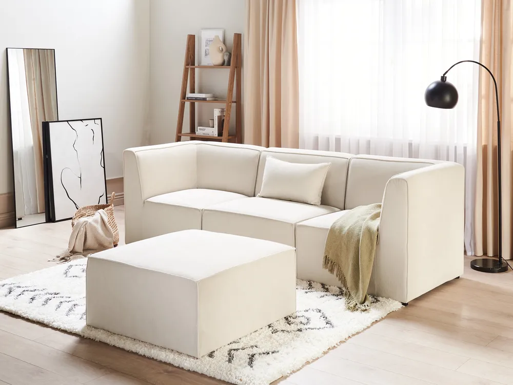 Ottoman LEMVIG Corduroy Light Beige_869300