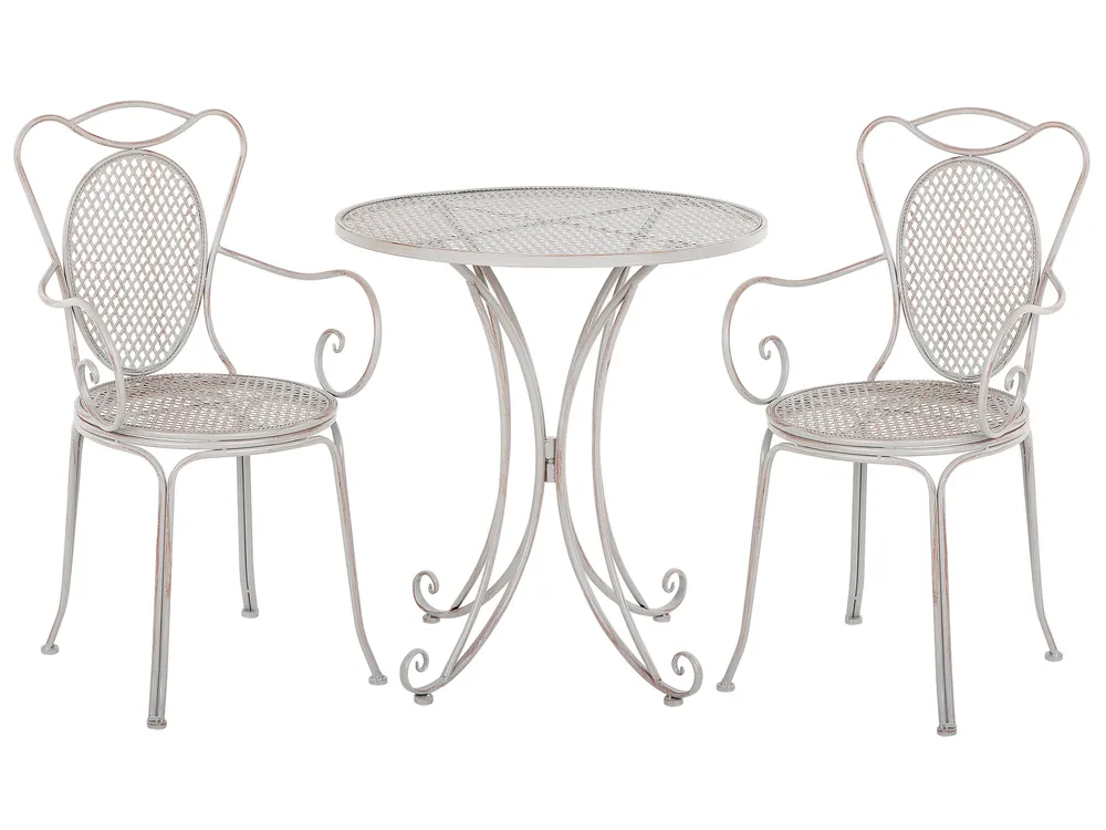 Bistro Set klappbar CILENTO Metall Grau