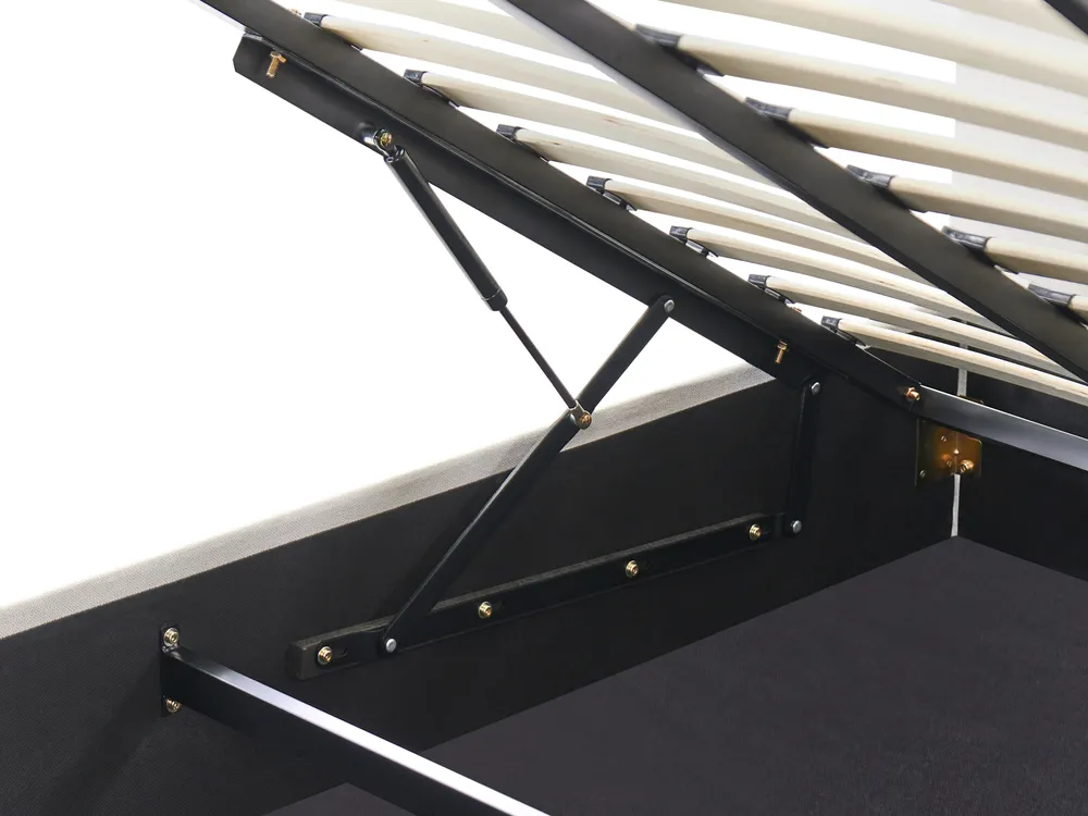 Bett mit Stauraum CHALLANS Stoff Cremeweiß 160 x 200 cm_1019682