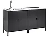 Outdoor-Küche 2er Set mit Spüle VILAMA Schwarz Metall