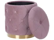 Pouf mit Stauraum 2er Set PUEBLO Samtstoff Rosa_881660