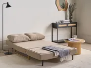 Sofa Bed 2 Seater JERSLEV Fabric Light Brown_1011615
