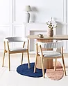 Esszimmerstuhl 2er Set MYLO Stoff Hellbraun / Grau