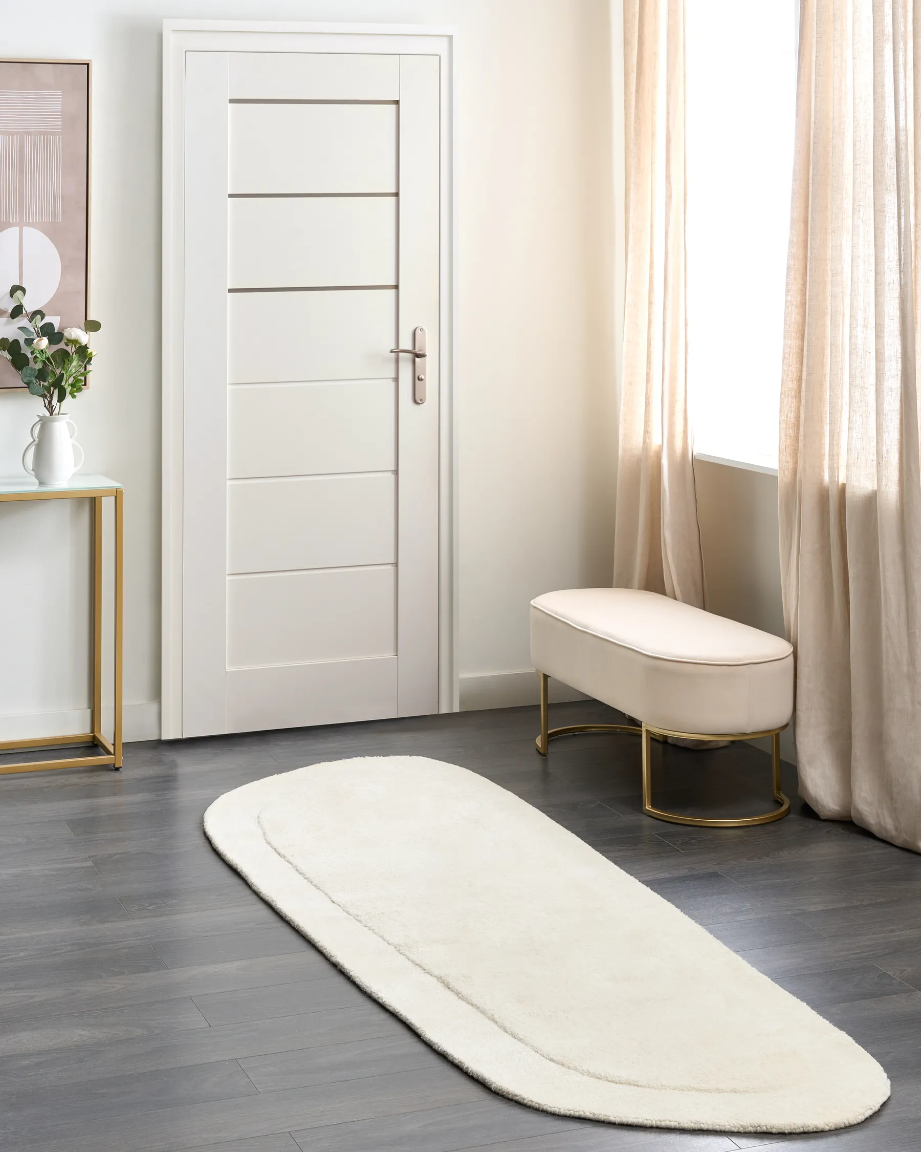 Rug BERANI Light Beige 80 x 250 cm Viscose_904518