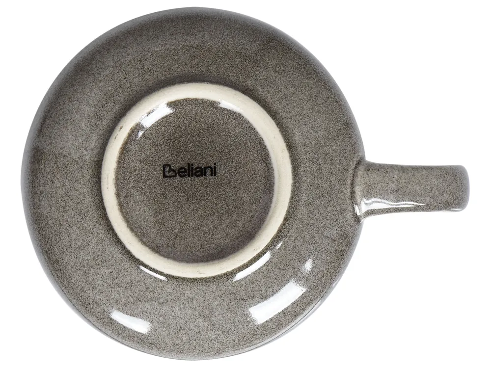 Tassen 8er Set mit Untertellern COSTMARY Steinzeug Grau_986471