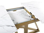 Ausziehbarer Esstisch MAXIMUS Weißer Marmor 160/200 cm 90 cm_850400