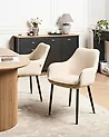 Esszimmerstuhl 2er Set ALDEN Bouclé Hellbeige