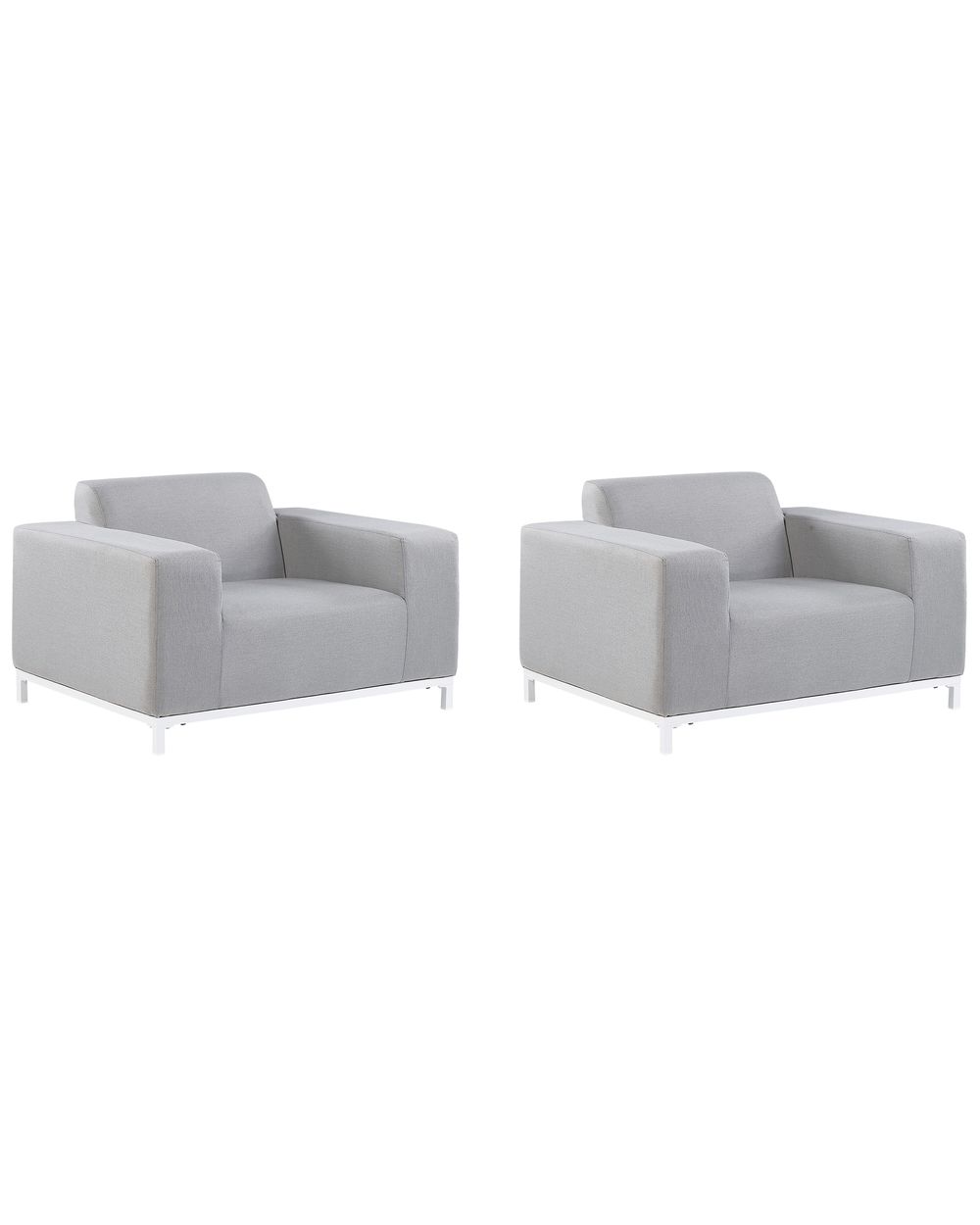 Set of 2 Garden Armchairs ROVIGO Fabric Light Grey