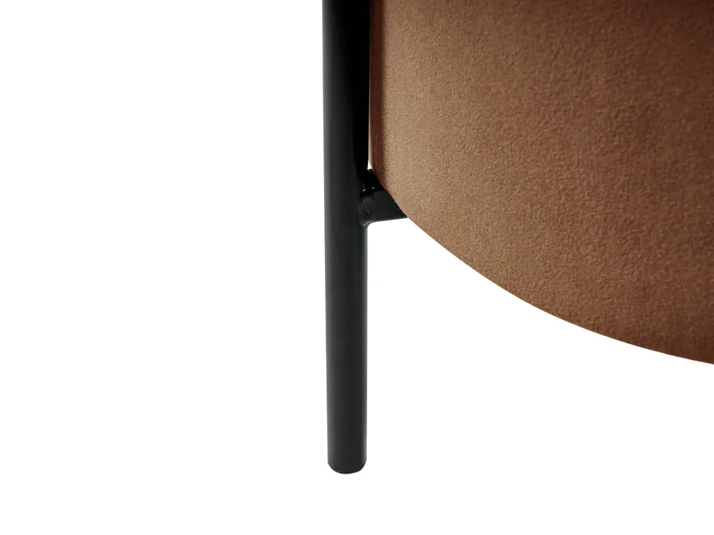Pouf mit Stauraum WENONA Samtstoff Dunkelbraun_1026307