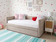Ausziehbett Samtstoff CHAVONNE 90 x 200 cm Hellgrau_1090727