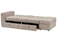 Sofa Bed 3 Seater FALSTER with Storage Fabric Light Brown_935847