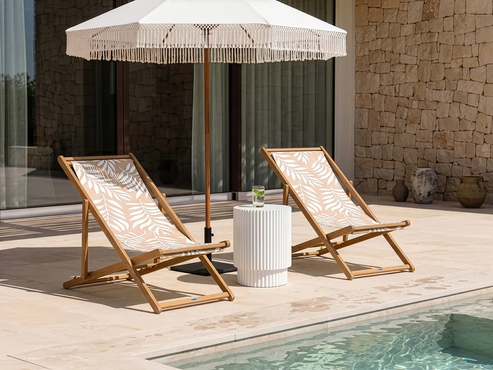 Ersatzstoff für Sonnenliege 2er Set ANZIO/AVELLINO 113 x 44 cm Beige