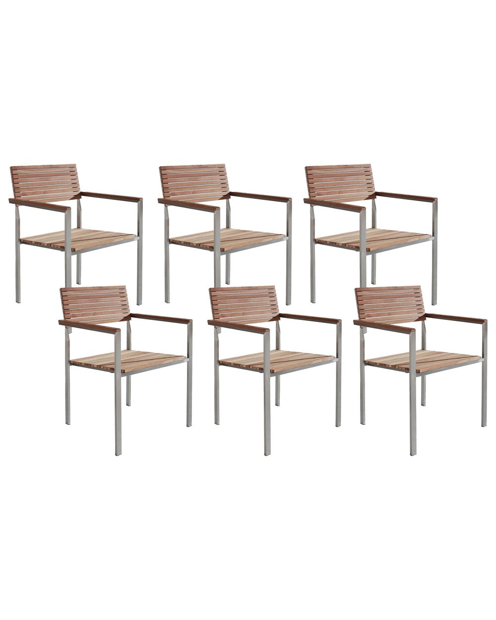 Set van 6 tuinstoelen VIAREGGIO Teakhout Bruin