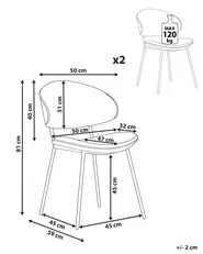 Esszimmerstuhl 2er Set KIANA Stoff Dunkelblau_938998