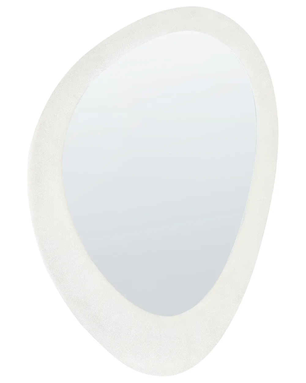 Wandspiegel AUDES 60 cm 90 cm Samtstoff Cremeweiß_903919