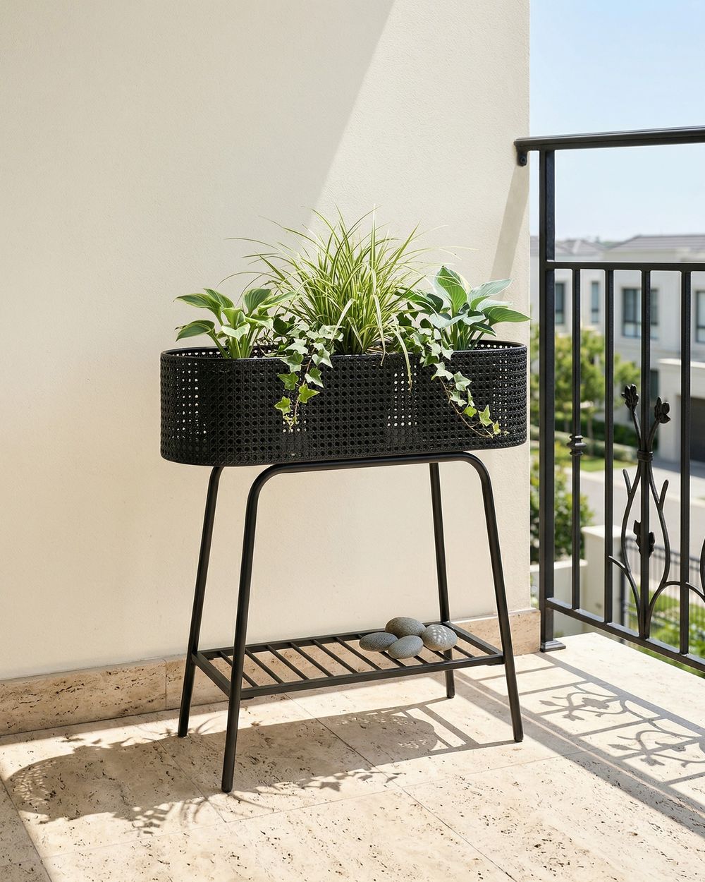 Pflanzenständer LINNAEA 60 cm Metall Schwarz