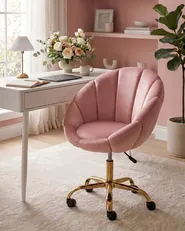 Schreibtischstuhl ANNABELLE Samtstoff Rosa_1083776