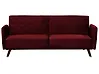 Schlafsofa 3-Sitzer SENJA Samtstoff Dunkelrot
