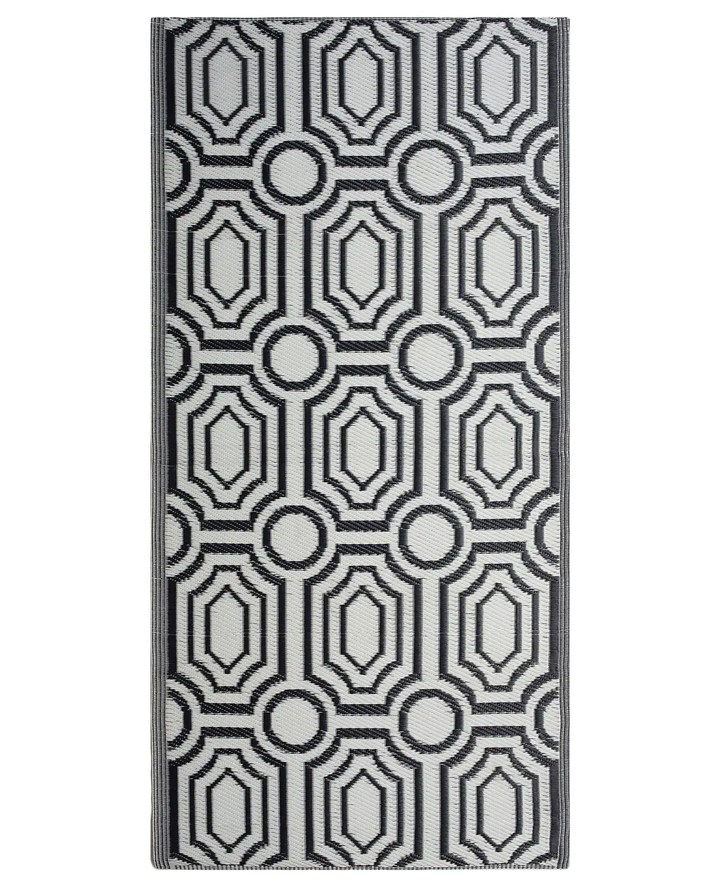 Vanjski tepih BIDAR Crni 90 x 180 cm Dvostrani