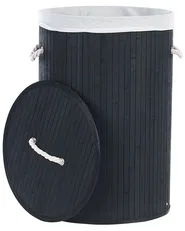 Wäschekorb SANNAR Bambus Schwarz 75 L_849823