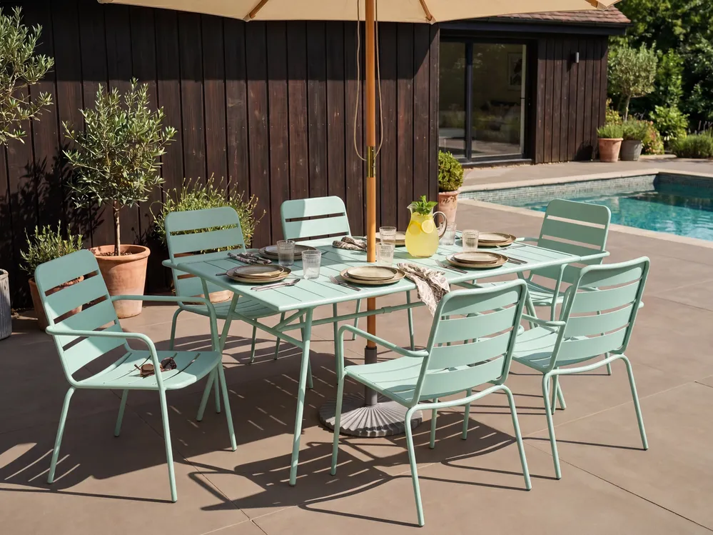 Gartenstuhl 6er Set TERENZO Metall Mintgrün_1080906