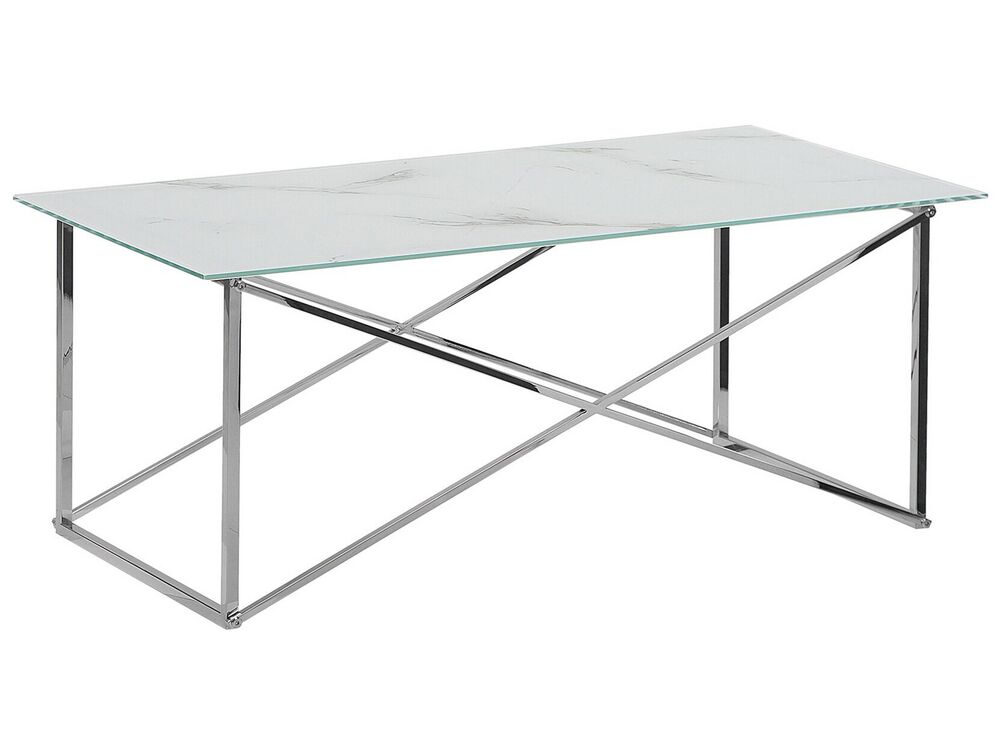 Salontafel EMPORIA Veiligheidsglas Marmer/zilver