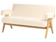 Sofa 2-Sitzer TAMRE Bouclé Cremeweiß / Hellbraun_985271