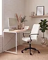 Bürostuhl CAROGA Bouclé Weiß