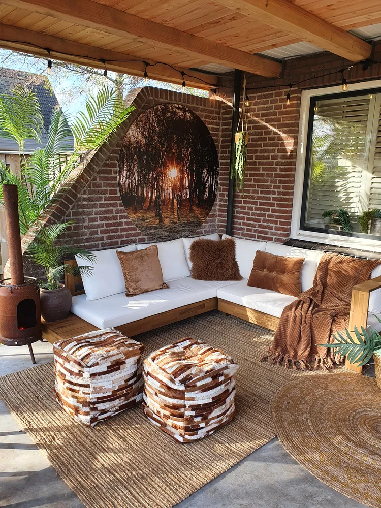 Garten Ecksofa 5-Sitzer MARETTIMO zertifiziertes Akazienholz Cremeweiß rechtsseitig_857554