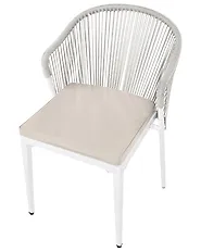 Set of 2 Garden Chairs with Cushions PARANEA Metal Off-White_1179677