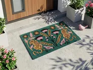 Fußmatte NAKNEK Bunt 50 x 80 cm Katze Vogel Blume Kokosfasern_1050912