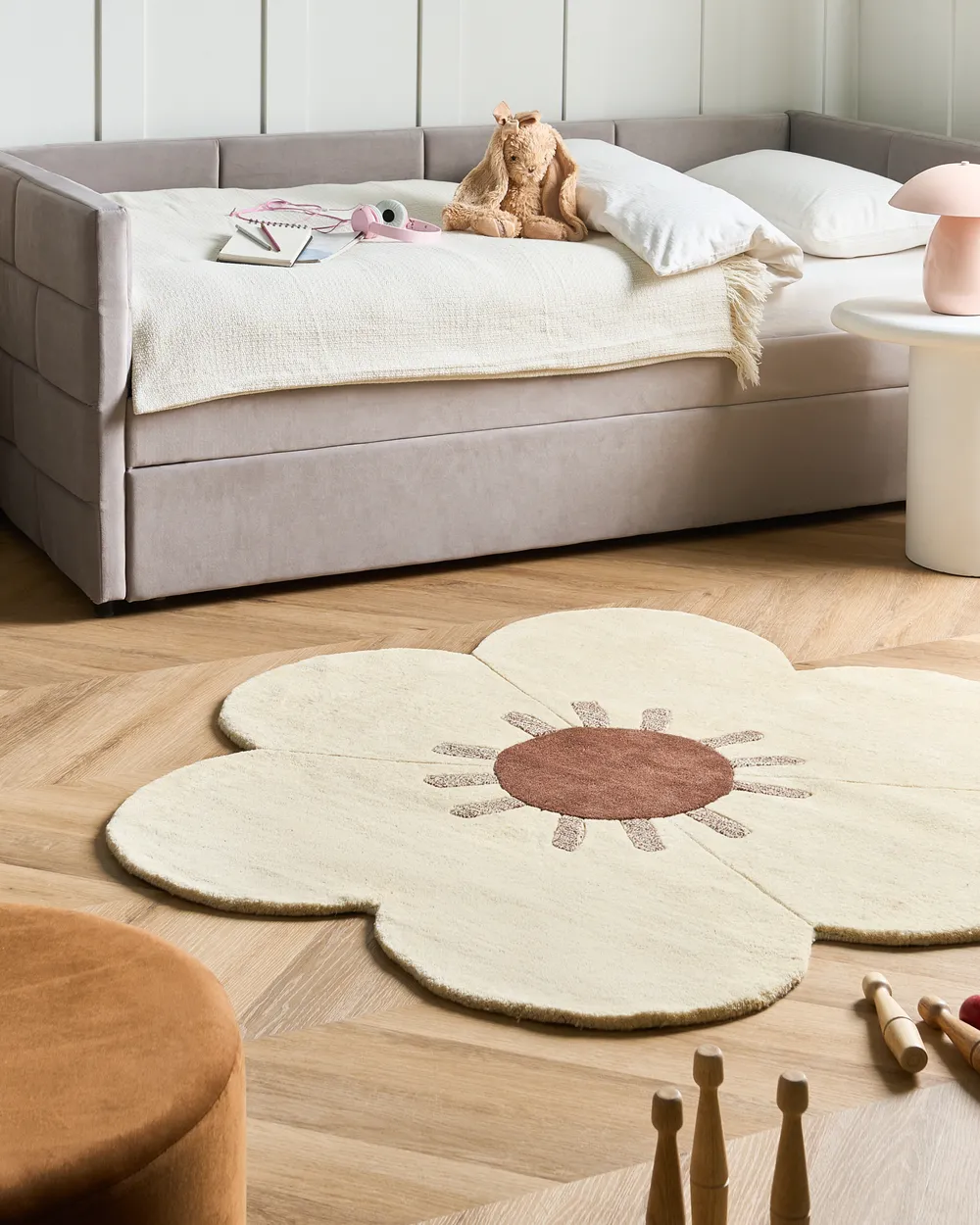 Teppich MANALI Beige ø 140 cm Wolle