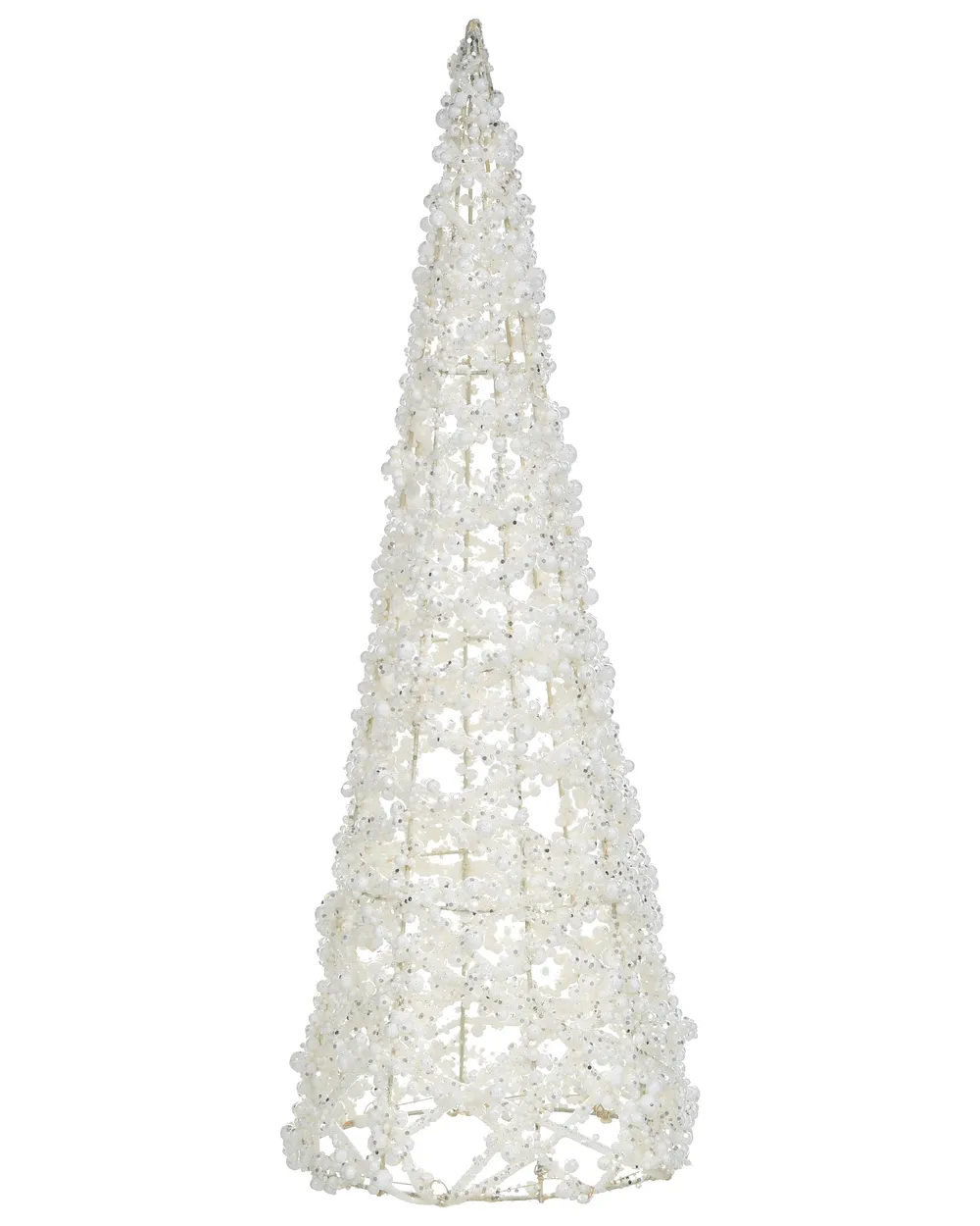 Dekofiguren 3er Set ROSAN 40/50/60 cm Weihnachtsbaum Weiß_1018982